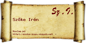 Szőke Irén névjegykártya