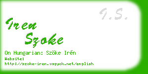 iren szoke business card