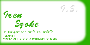 iren szoke business card